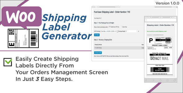 WooCommerce Shipping Label Generator Preview Wordpress Plugin - Rating, Reviews, Demo & Download
