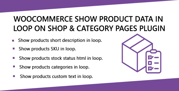 WooCommerce Show Product Data In Loop On Shop & Category Pages Plugin Preview - Rating, Reviews, Demo & Download