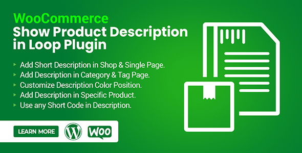 WooCommerce Show Product Description In Loop Plugin Preview - Rating, Reviews, Demo & Download