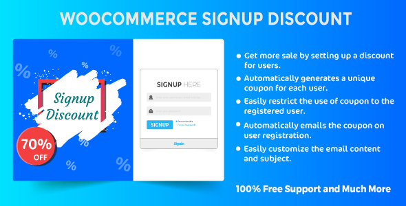 Woocommerce Signup Discount Preview Wordpress Plugin - Rating, Reviews, Demo & Download