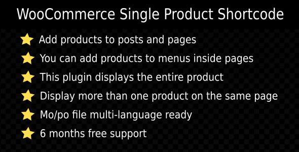 WooCommerce Single Product Shortcode Preview Wordpress Plugin - Rating, Reviews, Demo & Download
