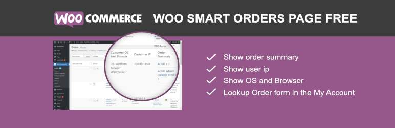 WooCommerce Smart Orders Page FREE Preview Wordpress Plugin - Rating, Reviews, Demo & Download