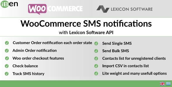 WooCommerce SMS Notification By IBen Preview Wordpress Plugin - Rating, Reviews, Demo & Download