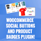 WooCommerce Social Buttons And Product Badges