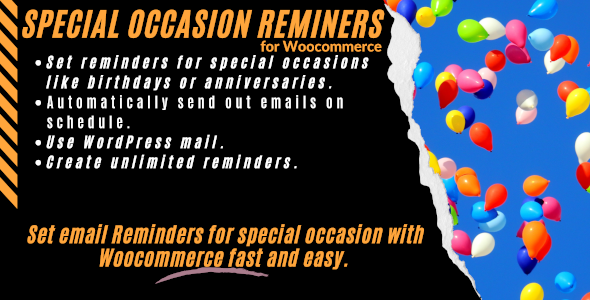 WooCommerce Special Occasion Reminder Preview Wordpress Plugin - Rating, Reviews, Demo & Download