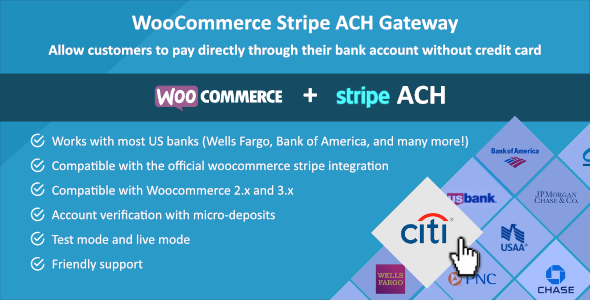 Woocommerce Stripe ACH Gateway Preview Wordpress Plugin - Rating, Reviews, Demo & Download