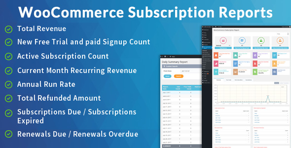 WooCommerce Subscription Report Preview Wordpress Plugin - Rating, Reviews, Demo & Download