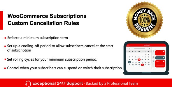 WooCommerce Subscriptions Custom Cancellation Rules Preview Wordpress Plugin - Rating, Reviews, Demo & Download