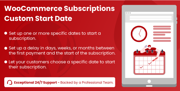 WooCommerce Subscriptions Custom Start Date Preview Wordpress Plugin - Rating, Reviews, Demo & Download