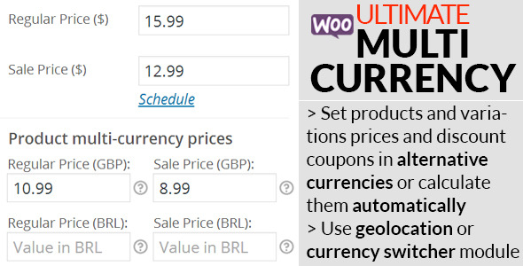WooCommerce Ultimate Multi Currency Suite Preview Wordpress Plugin - Rating, Reviews, Demo & Download