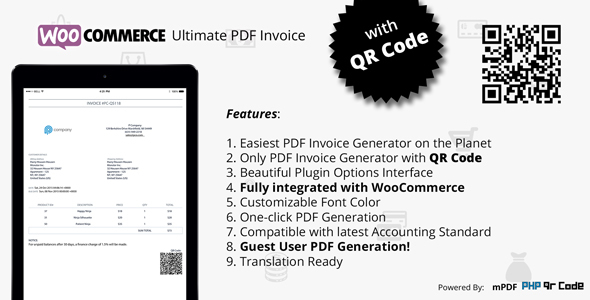 Woocommerce Ultimate PDF Invoice With QR Code Preview Wordpress Plugin - Rating, Reviews, Demo & Download