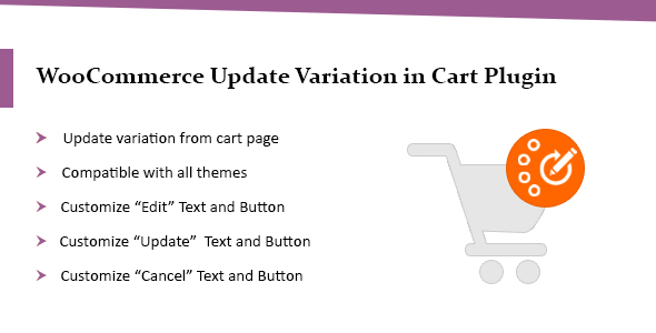 WooCommerce Update Variations In Cart Plugin Preview - Rating, Reviews, Demo & Download