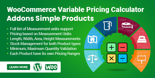 WooCommerce Variable Pricing Calculator (Addons Simple Product) Preview Wordpress Plugin - Rating, Reviews, Demo & Download