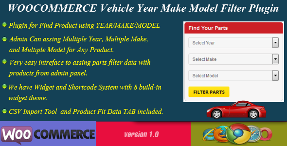 WooCommerce Vehicle Parts Finder – Year/Make/Model Preview Wordpress Plugin - Rating, Reviews, Demo & Download