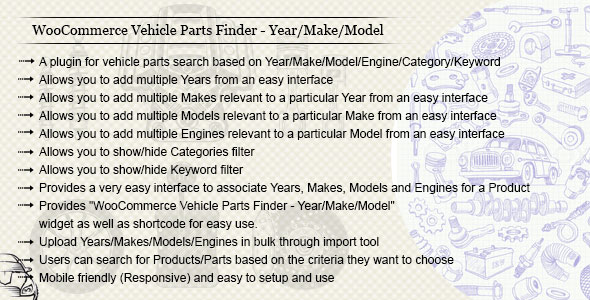 WooCommerce Vehicle Parts Finder – Year/Make/Model/Engine/Category/Keyword Preview Wordpress Plugin - Rating, Reviews, Demo & Download