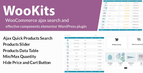 Wookits – WooCommerce Ajax Search And Effective Components Elementor WordPress Plugin Preview - Rating, Reviews, Demo & Download