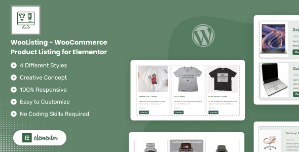 WooListing – WooCommerce Product Listing For Elementor Preview Wordpress Plugin - Rating, Reviews, Demo & Download