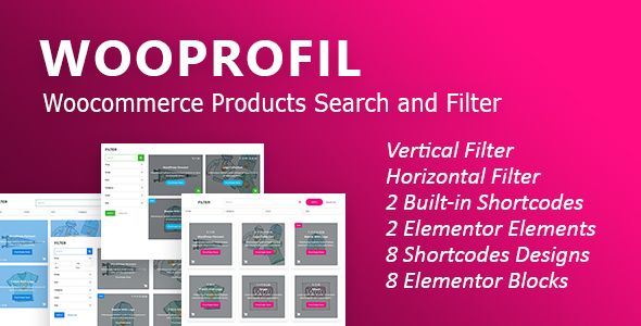 Wooprofil: Woocommerce Products Search And Filter WordPress Plugin Preview - Rating, Reviews, Demo & Download