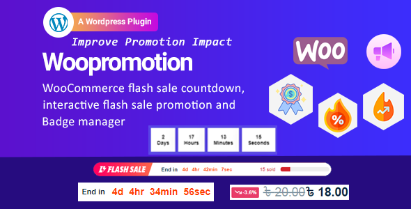 Woopromotion – WooCommerce Product Promotion Sale Countdown And Badge Manager Preview Wordpress Plugin - Rating, Reviews, Demo & Download