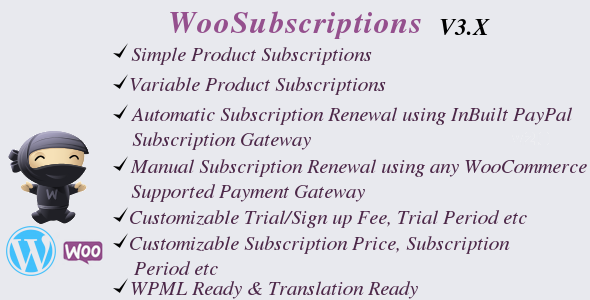 WooSubscriptions – Subscriptions For WooCommerce Preview Wordpress Plugin - Rating, Reviews, Demo & Download