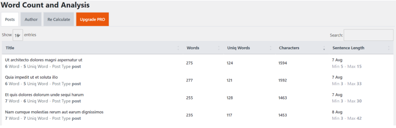 Word Count Analysis Preview Wordpress Plugin - Rating, Reviews, Demo & Download