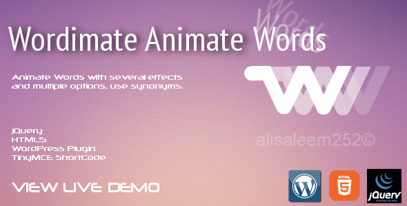 Wordimate Animate Words Pro Preview Wordpress Plugin - Rating, Reviews, Demo & Download