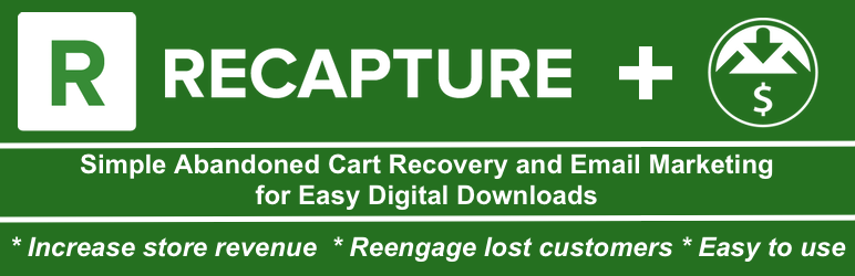 WordPress Abandoned Cart Recovery And Email Marketing For Easy Digital Downloads By Recapture Preview - Rating, Reviews, Demo & Download