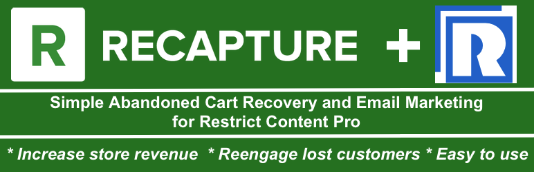 WordPress Abandoned Cart Recovery And Email Marketing For Restrict Content Pro By Recapture Preview - Rating, Reviews, Demo & Download