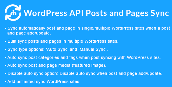 WordPress API Posts And Pages Sync With Multiple WordPress Sites Preview - Rating, Reviews, Demo & Download
