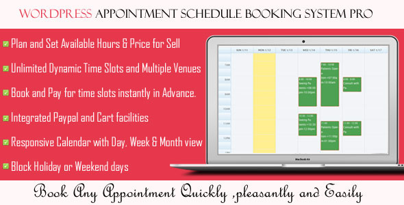 Wordpress Appointment Schedule Booking System Pro Preview - Rating, Reviews, Demo & Download