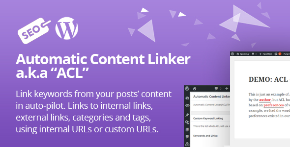 WordPress Automatic Content Linker (auto Linking) Preview - Rating, Reviews, Demo & Download