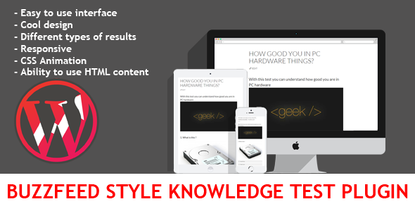 Wordpress BuzzFeed Style Knowledge Test Plugin Preview - Rating, Reviews, Demo & Download