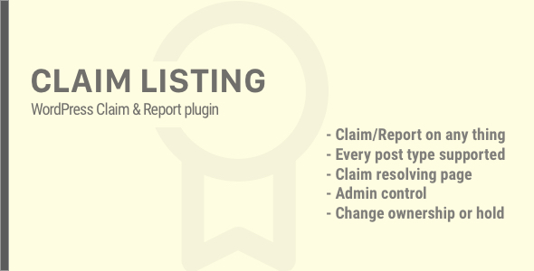 WordPress Claim Listing & Report Plugin Preview - Rating, Reviews, Demo & Download