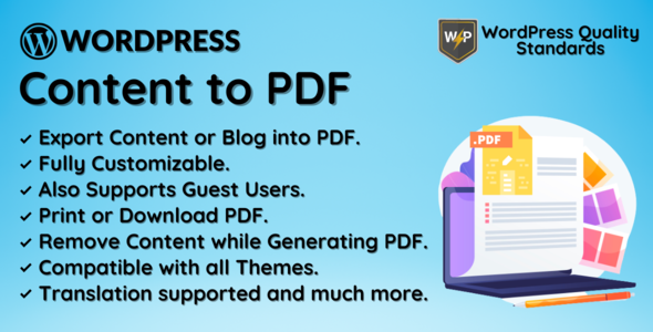WordPress Content To PDF | Blog To PDF Preview - Rating, Reviews, Demo & Download