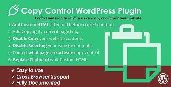 WordPress Copy Control Plugin Preview - Rating, Reviews, Demo & Download