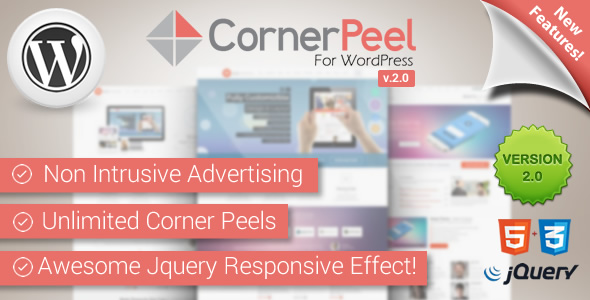 WordPress Corner Peel Plugin Preview - Rating, Reviews, Demo & Download