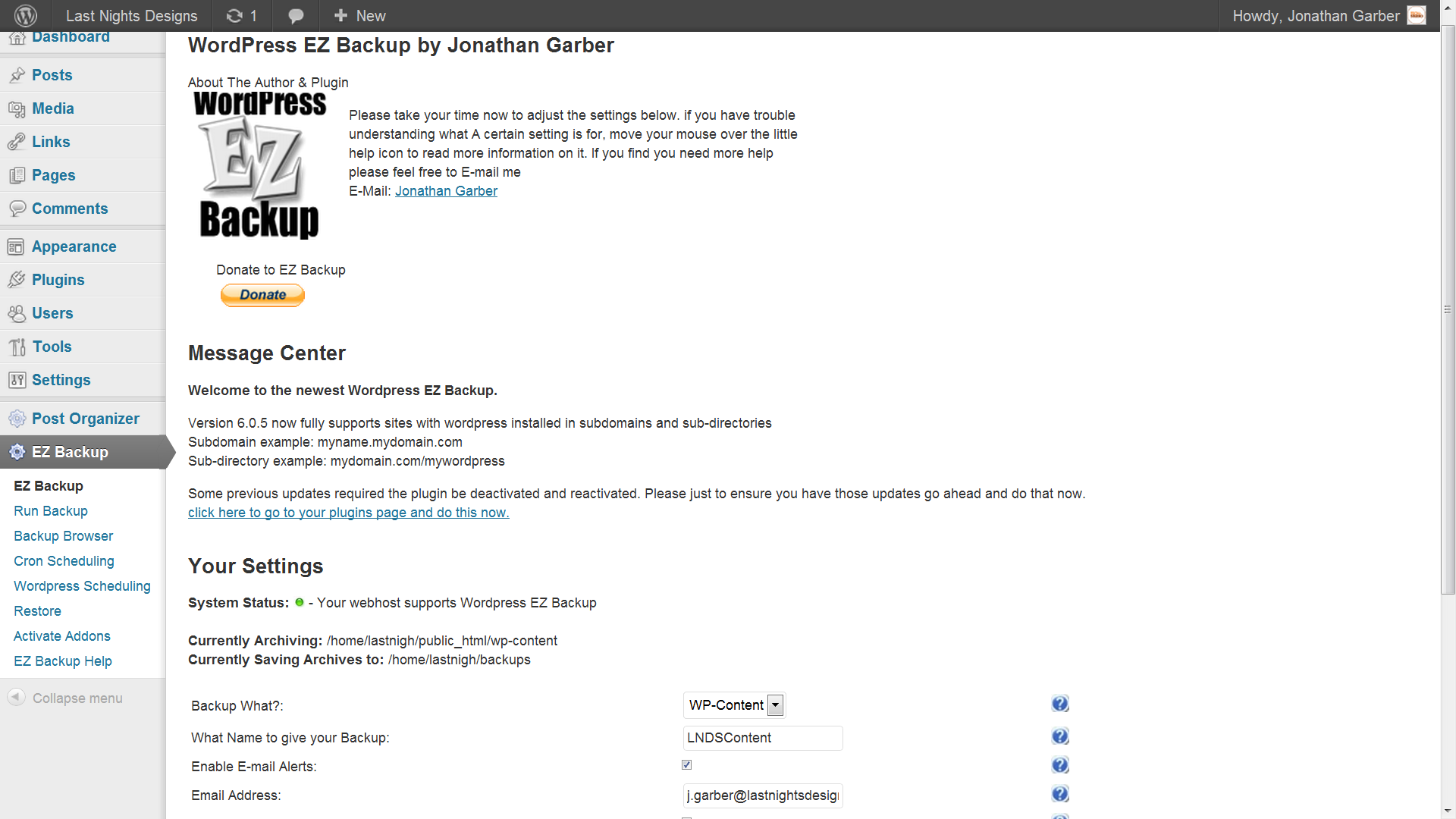WordPress EZ Backup Preview - Rating, Reviews, Demo & Download