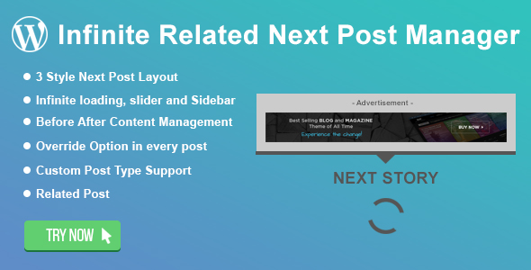 WordPress Infinite Related Next Post Manager Preview - Rating, Reviews, Demo & Download