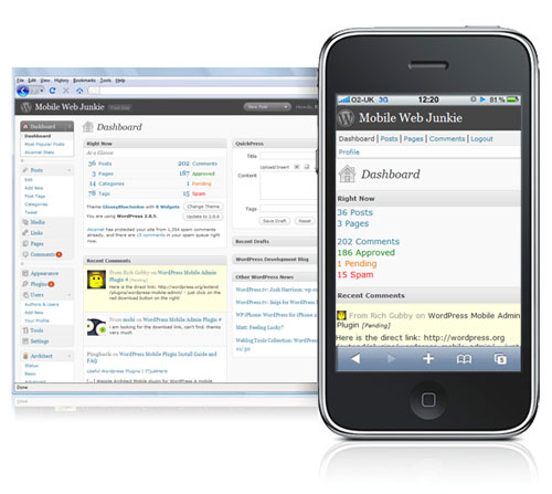 WordPress Mobile Admin Preview - Rating, Reviews, Demo & Download