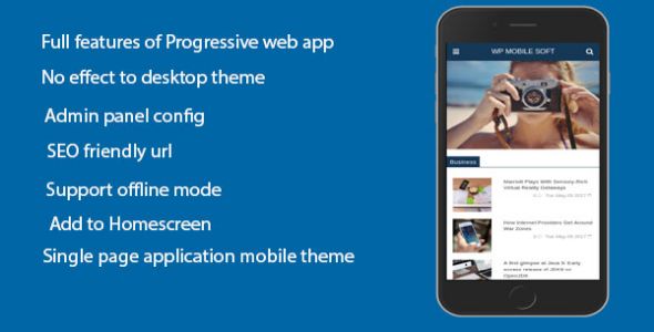 WordPress Mobile Soft – Progressive Web Application Plugin For WordPress On Mobile Preview - Rating, Reviews, Demo & Download