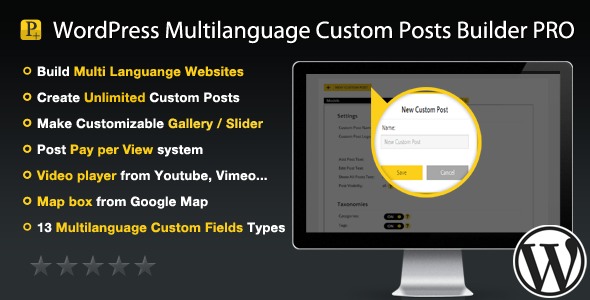 WordPress Multilanguage Custom Posts Builder PRO Preview - Rating, Reviews, Demo & Download