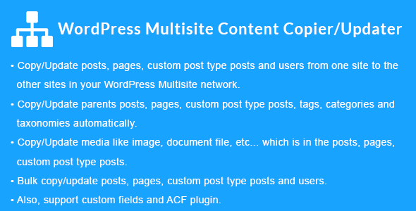 WordPress Multisite Content Copier/Updater Preview - Rating, Reviews, Demo & Download