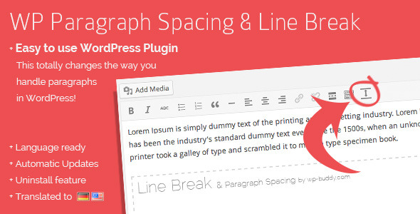 WordPress Paragraph Spacing & Line Break Plugin Preview - Rating, Reviews, Demo & Download