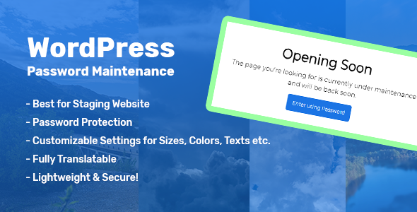 WordPress Password Maintenance Preview - Rating, Reviews, Demo & Download