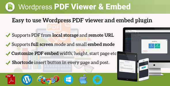 Wordpress PDF Viewer And Embed Plugin Preview - Rating, Reviews, Demo & Download