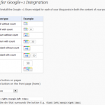 Wordpress Plugin – Google +1 Button