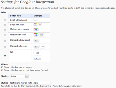 Wordpress Plugin – Google +1 Button Preview - Rating, Reviews, Demo & Download