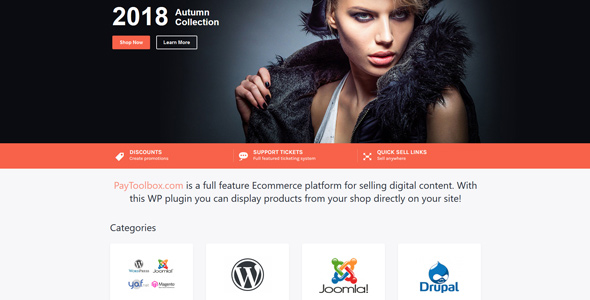 Wordpress Plugin Shop ECommerce PayToolbox Preview - Rating, Reviews, Demo & Download
