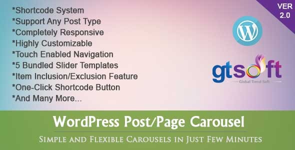 WordPress Post-Page Carousel Preview - Rating, Reviews, Demo & Download