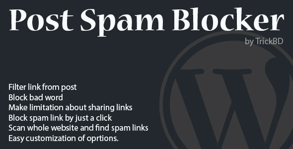 WordPress Post Spam Filter Preview - Rating, Reviews, Demo & Download